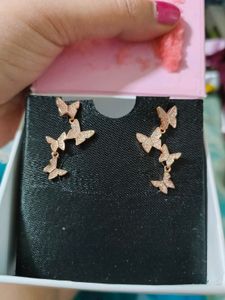 Giva Rose Gold Butterfly Drop Earrings