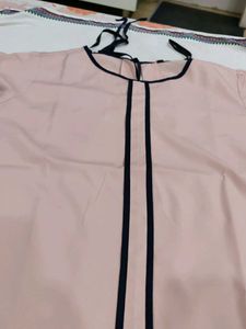 Pink & Navy Trim Blouse