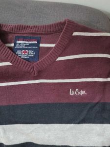 Lee Cooper Striped V-Neck Sweater