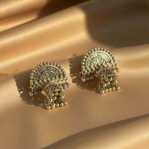 Oxidised Moon Earrings