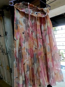 Floral Pleated Skirt