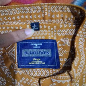 Patterned Bandhgala Style Shirt