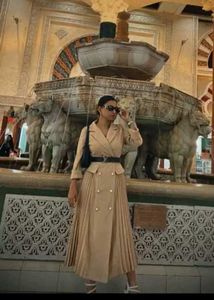 Chic Beige Blazer Dress