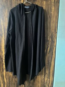 Black Hoodie Cardigan