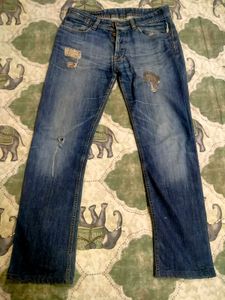 Straight Fit Blue Jeans