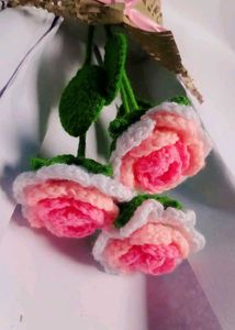Crochet Rose Flowers Bouquet 1ps 150