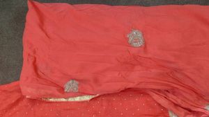 Orange Sout With Embroidery Beautiful Party Wear