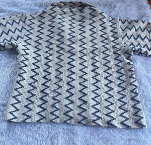 Zig-Zag Pattern Button Down Shirt