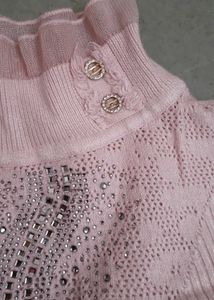 Pink High Neck Sweater