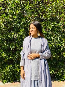 Gray Top and Sharara Set