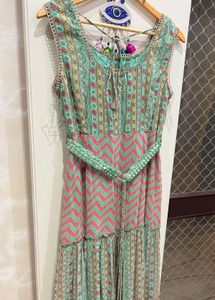 Mint &amp; Pink Chevron Maxi Dress