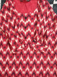 Kurta Dark Pink Patterned Sleeve Top