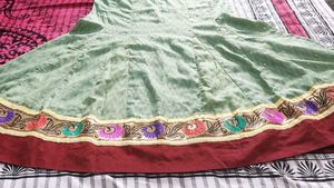 Full Gera Anarkali Kurta Set With Embroidery Stone