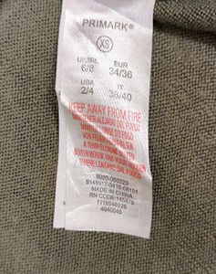 Imported Olive Green V-Neck Sweater