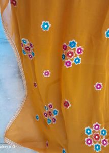Mustard Floral Saree