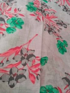 Cotton Embroidered Round Neck,Bottom Plain