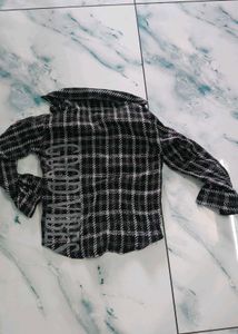 Checked Black &amp; White Shirt ( XS size )