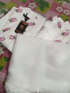 White  Pakistani kurta set all size🛒❤️💕