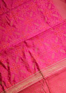 Pink N Golden Banarasi Silk Saree