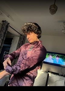 purple Vintage satin shirt For Man