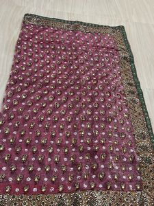 Heavy Work Tissue Saree With Border