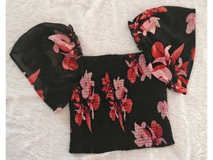 Floral Flutter Sleeve Top