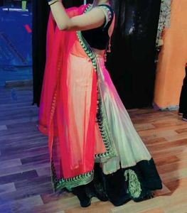White Pink Lahenga For Women.