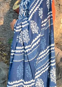 Elegant Indigo Printed Saree