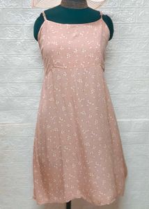 Cute Pink Floral Dress + Freebie Earings Set
