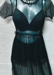 Black Polka Dot Mesh Dress S To M Size