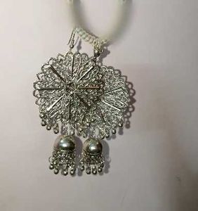 Silver oxidised Jhumka Earrings