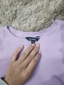 Lavender Ruched Crop Top