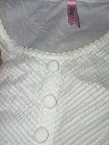 White Top With Flower Work