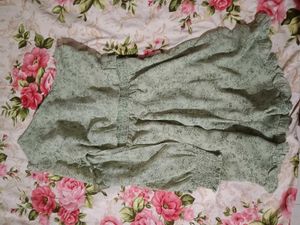 Sage Floral One-Shoulder Ruffle Romper