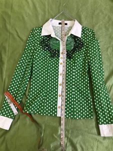 Green Polka Dot  Shirt Bust 32(very Stretchy )