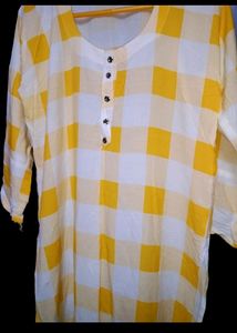 Yellow Check Kurti 💛