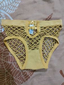 Yellow Fishnet Panty