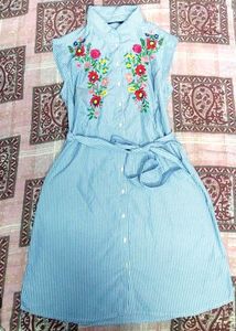 Striped Embroidered Top