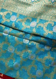 Sea Green Blue Saree