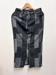 Denim Skirt And Sleeveless Top