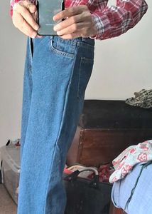 Classic Wide Leg Blue Jeans