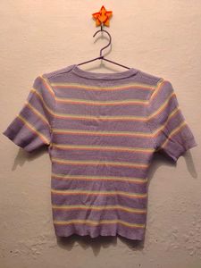Lavender Dream Striped Knit Tee Soft &amp;Playful