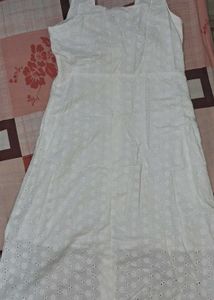 White Eyelet Button-Down Dress size S