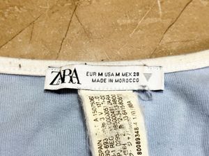 Zara Blue Crop Top &amp; Shorts Set