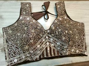 Brown Sequins Blouse
