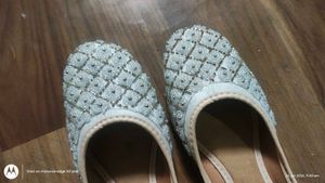 new handwork bellies white and gold cutdana