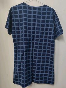 Checkered Navy T-Shirt