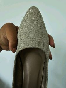 Shimmer Silver Party Wear Heels/pumps