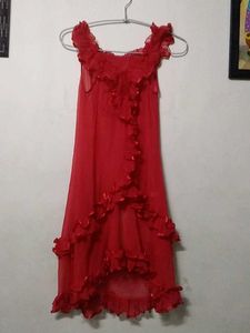 Red Ruffle Dress