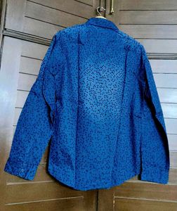 Lee Cooper Men Blue Printed Cotton Casual Shirt